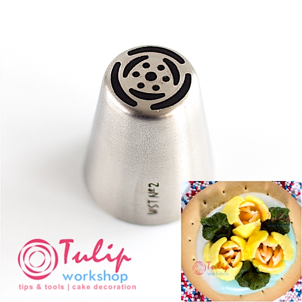 Насадка Тюльпан №2 шести лепестковая | L размер (Russian Tulip Nozzle #2 Six Petals | L size | by Tulip Workshop)