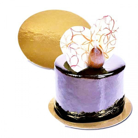 Подложка для пирожных Золото/Жемчуг 2х сторон. 0.8 мм, Ø 90 мм Подложка для пирожных Золото/Жемчуг 2х сторон. 0.8 мм, Ø 90 мм