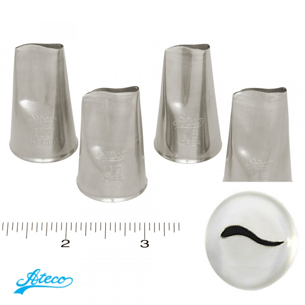 Кондитерская насадка лепесток розы 2-й изогнутый №116, 117, 118, 119 Ateco | средний размер Кондитерская насадка лепесток розы 2-й изогнутый №116, 117, 118, 119 Ateco | средний размер