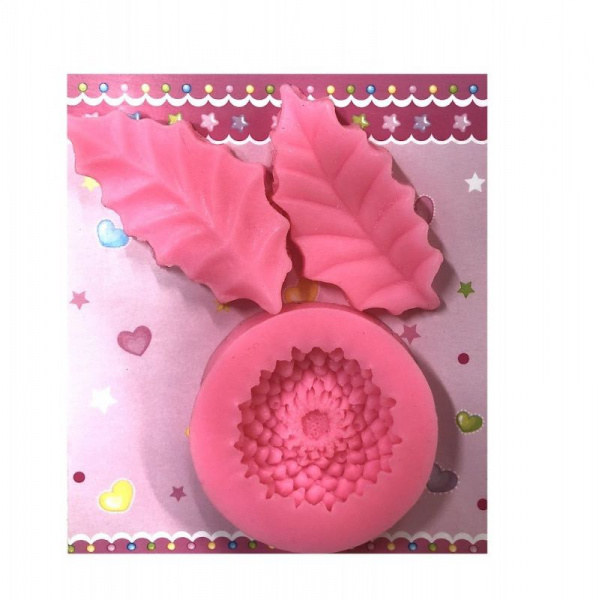 Молд силиконовый (вайнер) Бутон и Листья (мини) Молд силиконовый (вайнер) Бутон и Листья (мини)