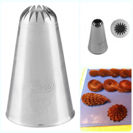 Кондитерская насадка открытая звезда №362-364, 199, 172, 195 от Ateco | Французкая трубочка станд. размер Кондитерская насадка открытая звезда №362-364, 199, 172, 195 от Ateco | Французкая трубочка станд. размер