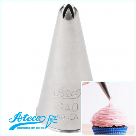 Кондитерская насадка закрытая звезда №840-843 от Ateco | 6 лучей малый размер