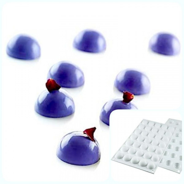 Силиконовая форма 3D для муссовых десертов и декора | Купол (Dome) мини 35 ячеек