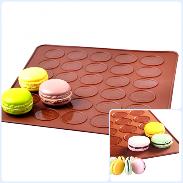 Коврик силиконовый для выпечки антипригарный с разметкой 2-х сторонний (для макарони)