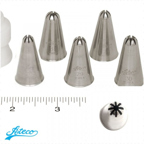 Кондитерская насадка закрытая звезда №28 - 31,233 Ateco | 8-9 лучей стандарт. размер Кондитерская насадка закрытая звезда №28 - 31,233 Ateco | 8-9 лучей стандарт. размер