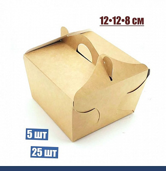 Коробка для бенто торта 12•12•8 см Крафт| БНТ Коробка для бенто торта 12•12•8 см Крафт| БНТ