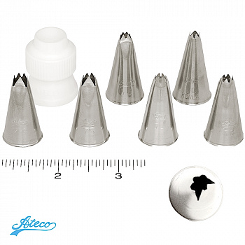 Кондитерская насадка Ateco рифлёный лист №71-76 | малый размер