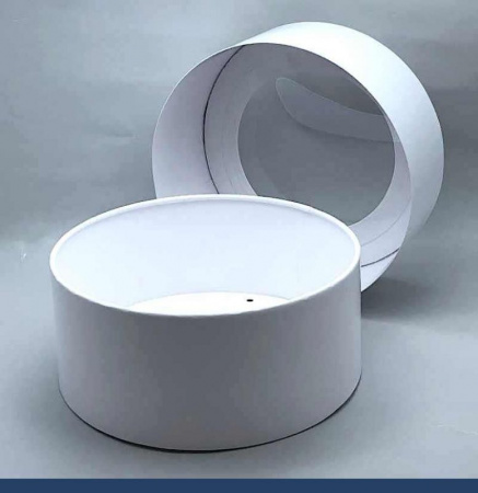 Коробка круглая с Окном (шайба) 145•60 мм Белая (крышка+дно) Коробка круглая с Окном (шайба) 145•60 мм Белая (крышка+дно)