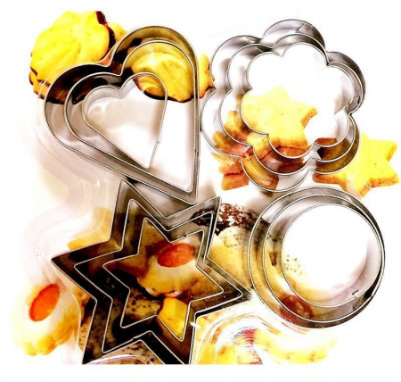 Вырубка стальная Сердце, Цветок, Звезда, Кольцо 3-6 см | Набор 12 фигур Вырубка стальная Сердце, Цветок, Звезда, Кольцо 3-6 см | Набор 12 фигур