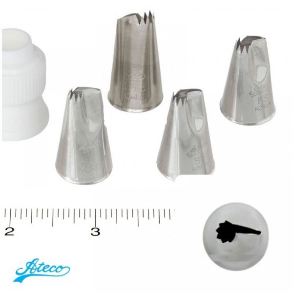 Кондитерская насадка лепесток рюшевый прямой №86, 87, 88, 168 и 158 Ateco Кондитерская насадка лепесток рюшевый прямой №86, 87, 88, 168 и 158 Ateco
