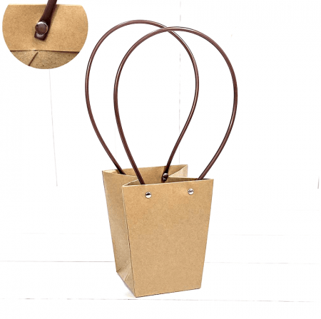 Пакет-Переноска (ваза для букетов) 15•13•9 см, КРАФТ Пакет-Переноска (ваза для букетов) 15•13•9 см, КРАФТ